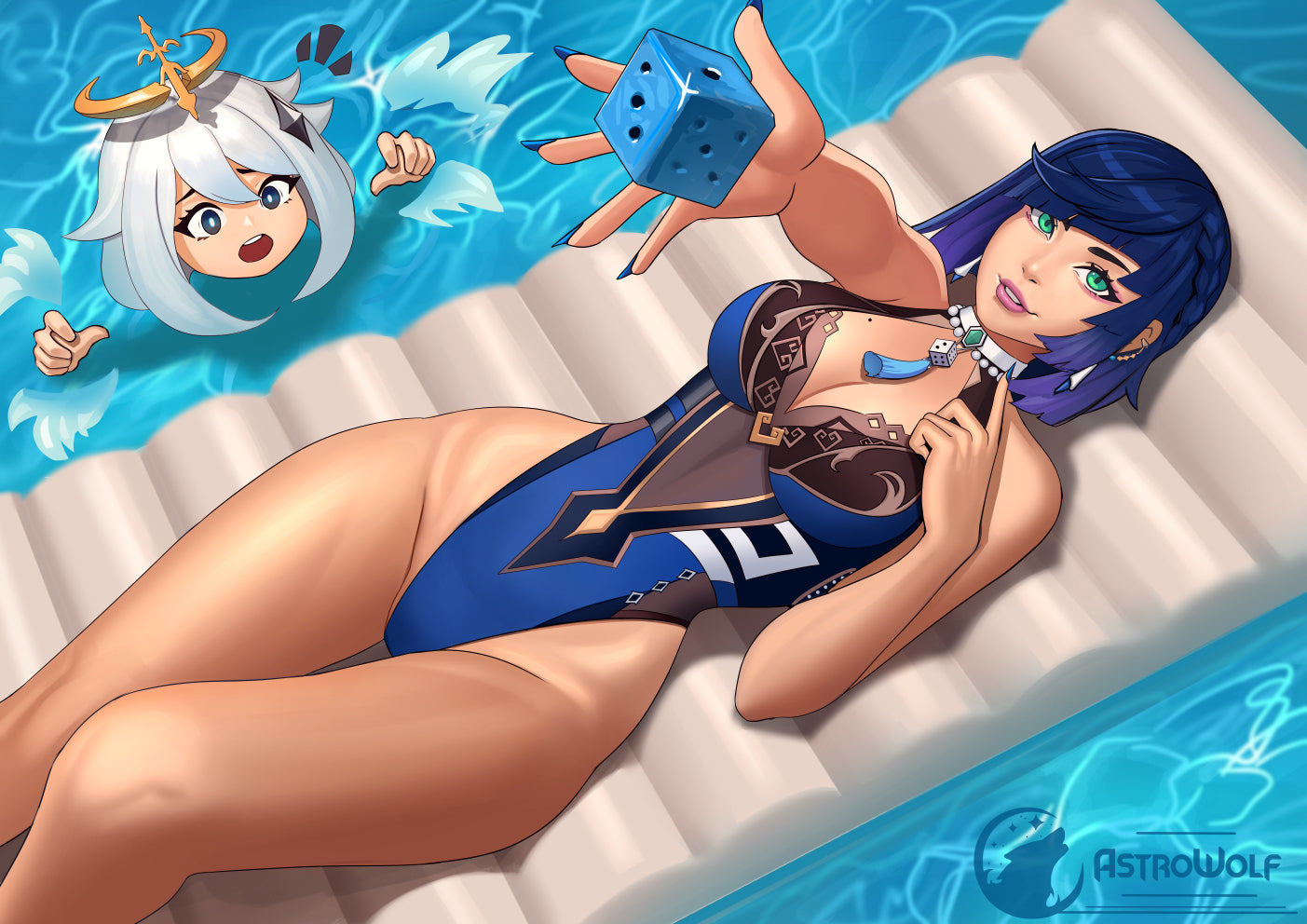 Yelan Pool Party (Astrowolf_Art)